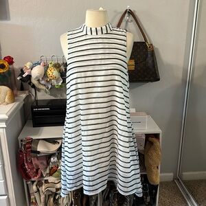 J.O.A. Black & White Stripped Dress